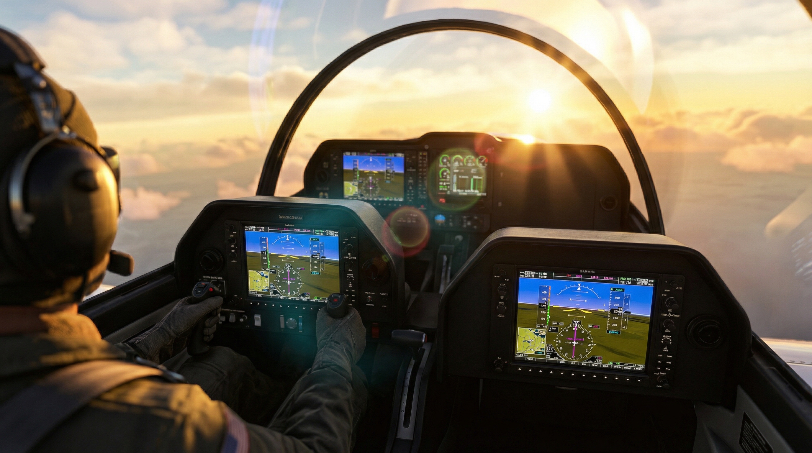 MA-1 Blue Jay tandem cockpit with Garmin displays